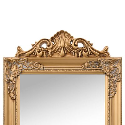 vidaXL Free-Standing Mirror Gold 50x200 cm