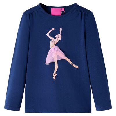 Kids' T-shirt with Long Sleeves Navy 128