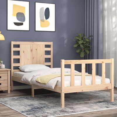 vidaXL Bed Frame without Mattress Single Solid Wood Pine