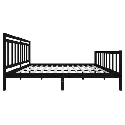 vidaXL Bed Frame without Mattress Black Solid Wood 200x200 cm (810106+814118)