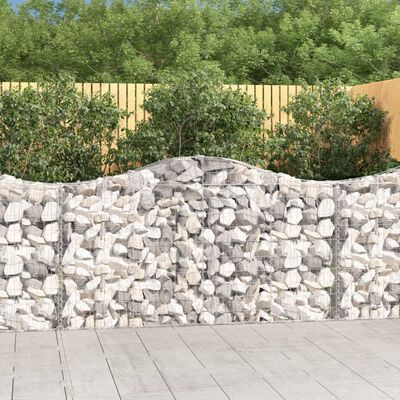 vidaXL Arched Gabion Baskets 7 pcs 200x30x100/120 cm Galvanised Iron