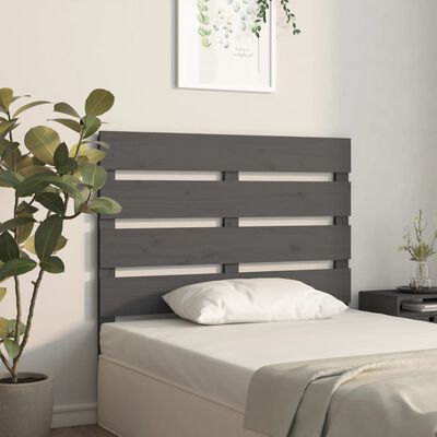 vidaXL Headboard Grey 100x3x80 cm Solid Wood Pine