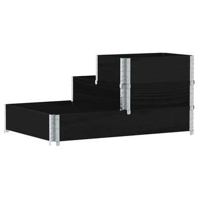 vidaXL 3-Tier Raised Bed Black 120x80 cm Solid Wood Pine