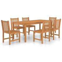 vidaXL 7 Piece Garden Dining Set Solid Teak Wood