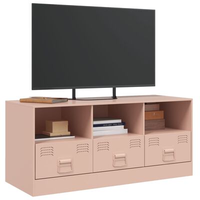 vidaXL TV Cabinet Pink 99x39x44 cm Steel