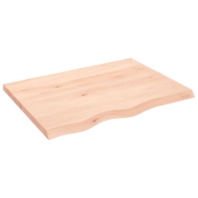 vidaXL Table Top 80x60x(2-4) cm Untreated Solid Wood Oak