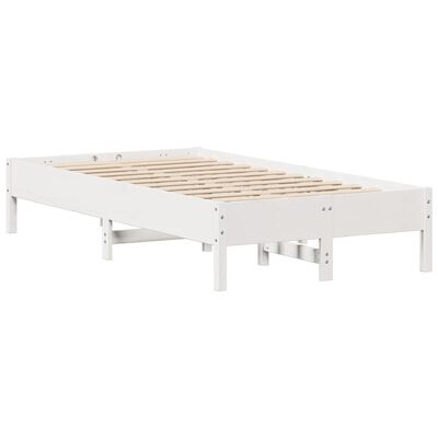 vidaXL Bed Frame without Mattress White 75x190 cm Small Single Solid Wood Pine