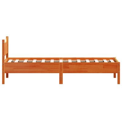 vidaXL Bed Frame without Mattress Wax Brown 100x200 cm Solid Wood Pine