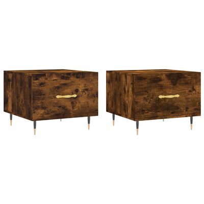 vidaXL Coffee Tables 2 pcs Smoked Oak 50x50x40 cm Engineered Wood