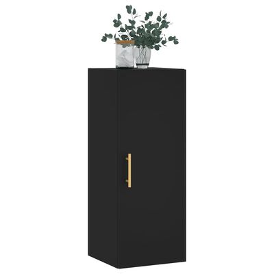 vidaXL Wall Mounted Cabinet Black 34.5x34x90 cm