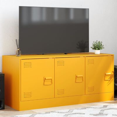 vidaXL TV Cabinet Mustard Yellow 99x39x44 cm Steel