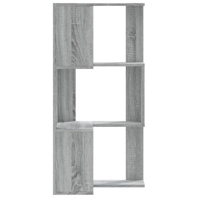 vidaXL Corner Bookcase 3-Tier Grey Sonoma 50x50x102 cm Engineered Wood