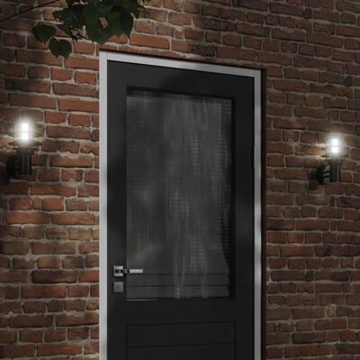 vidaXL Outdoor Wall Light Black Stainless Steel