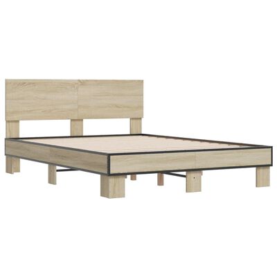 vidaXL Bed Frame without Mattress Sonoma Oak 140x190 cm