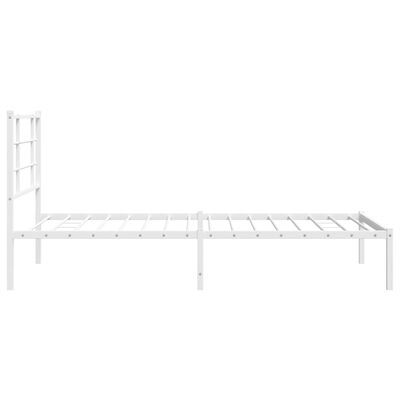 vidaXL Metal Bed Frame without Mattress with Headboard White 100x190 cm