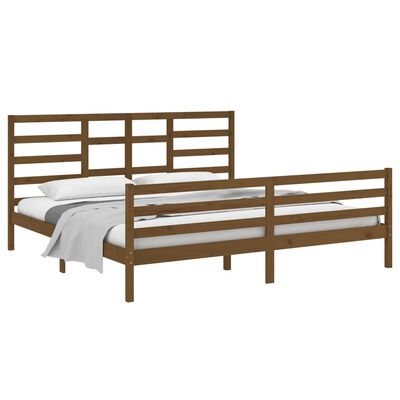 vidaXL Bed Frame without Mattress Honey Brown Solid Wood 200x200 cm