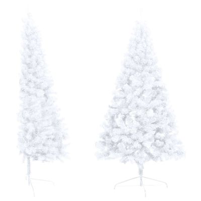 vidaXL Artificial Half Pre-lit Christmas Tree with Ball Set White 240 cm