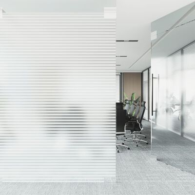 vidaXL Window Films Frosted Stripes Design PVC