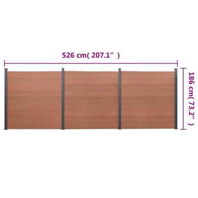 vidaXL Fence Panel Set Brown 526x186 cm WPC