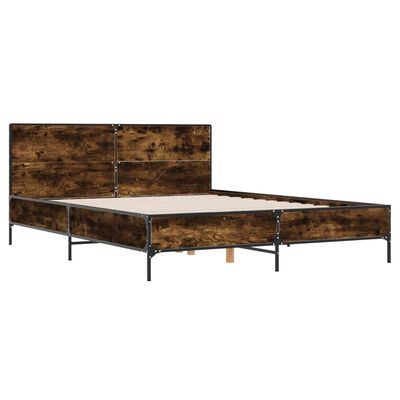 vidaXL Bed Frame without Mattress Smoked Oak 160x200 cm