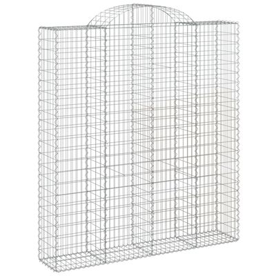 vidaXL Arched Gabion Baskets 5 pcs 200x50x220/240 cm Galvanised Iron