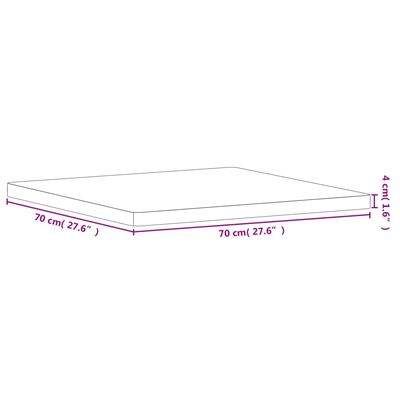 vidaXL Table Top 70x70x4 cm Square Solid Wood Beech