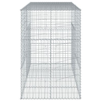 vidaXL Gabion Basket with Cover 200x100x150 cm Galvanised Iron