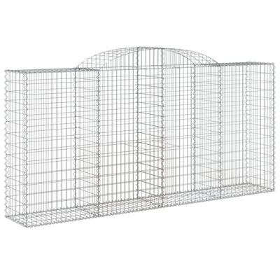 vidaXL Arched Gabion Baskets 12 pcs 300x50x140/160 cm Galvanised Iron