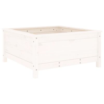 vidaXL Garden Planter White 82.5x82.5x39 cm Solid Wood Pine