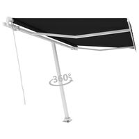 vidaXL Freestanding Manual Retractable Awning 300x250 cm Anthracite