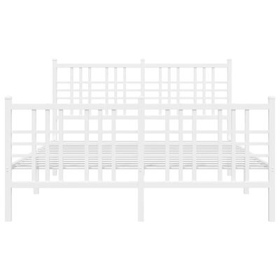 vidaXL Metal Bed Frame without Mattress with Footboard White 140x190 cm