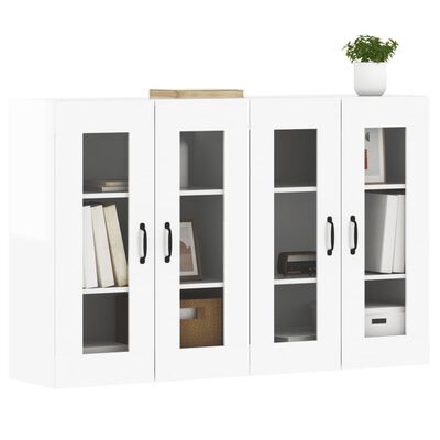 vidaXL Wall Mounted Cabinets 2 pcs High Gloss White Engineered Wood