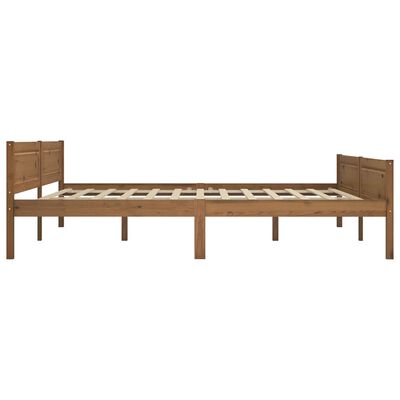 vidaXL Bed Frame without Mattress Solid Pinewood Honey Brown 180x200 cm Super King