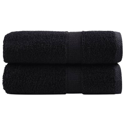 vidaXL Premium Soap Towels SOLUND 2 pcs Black 30x30 cm 600 gsm