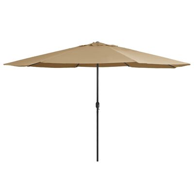 vidaXL Garden Parasol with Metal Pole 390 cm Taupe