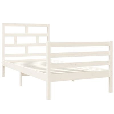 vidaXL Bed Frame without Mattress White 90x190 cm Single Solid Wood