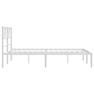 vidaXL Metal Bed Frame without Mattress with Headboard White 120x200 cm