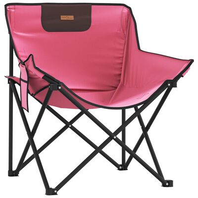 vidaXL Camping Chairs with Pocket Foldable 2 pcs Pink