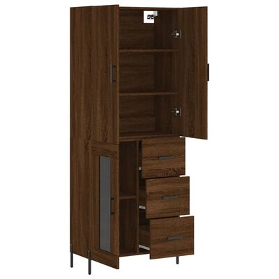 vidaXL Highboard Brown Oak 69.5x34x180 cm Engineered Wood