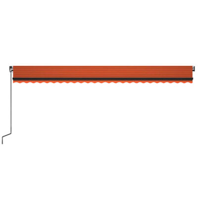 vidaXL Manual Retractable Awning with LED 600x350 cm Orange and Brown