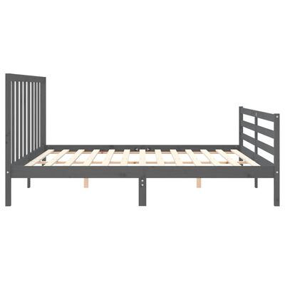 vidaXL Bed Frame without Mattress Grey 200x200 cm Solid Wood Pine