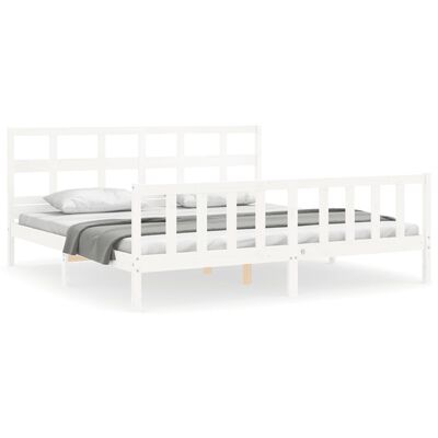 vidaXL Bed Frame without Mattress White 200x200 cm Solid Wood Pine