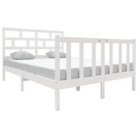 vidaXL Bed Frame without Mattress White Solid Wood 140x190 cm (810063+814195)