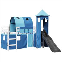 vidaXL Kids' Loft Bed with Tower Blue 80x200 cm Solid Wood Pine