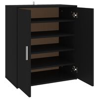 vidaXL Shoe Cabinet Black 60x35x70 cm Engineered Wood