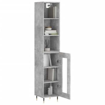 vidaXL Highboard Concrete Grey 34.5x34x180 cm Engineered Wood