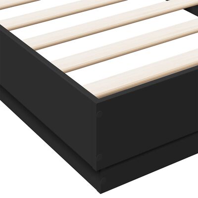 vidaXL Bed Frame without Mattress Black 100x200 cm Engineered Wood