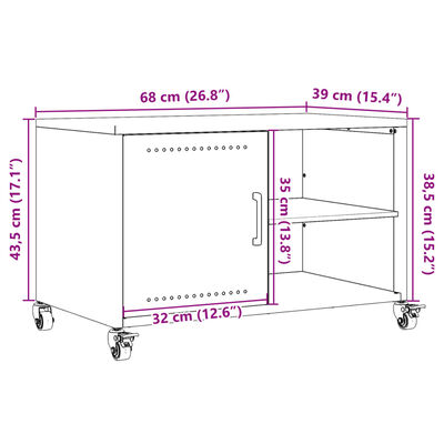 vidaXL TV Cabinet Olive Green 68x39x43.5 cm Steel