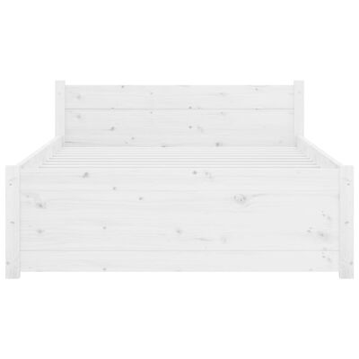 vidaXL Bed Frame without Mattress White Solid Wood 90x190 cm Single