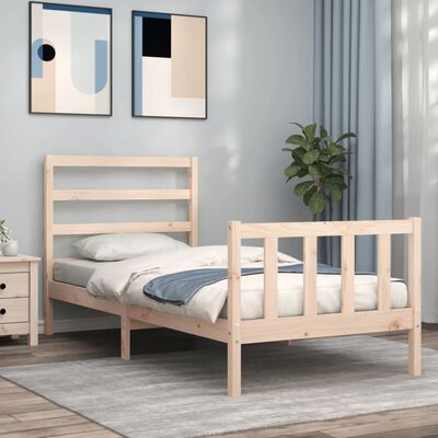 vidaXL Bed Frame without Mattress 90x190 cm Single Solid Wood Pine